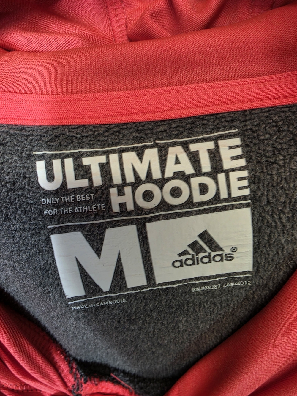 adidas Charcoal Gray Hoodie with Pink Lined Hood - Picture 7 of 10